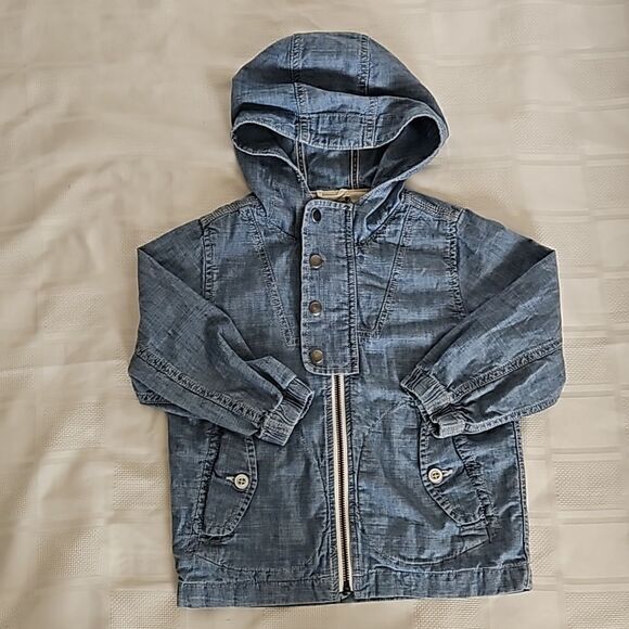 Gap Toddler Boy's Bundle Jacket & Carter's T-shirt Light Blue Washed Size 3 - Picture 3 of 16